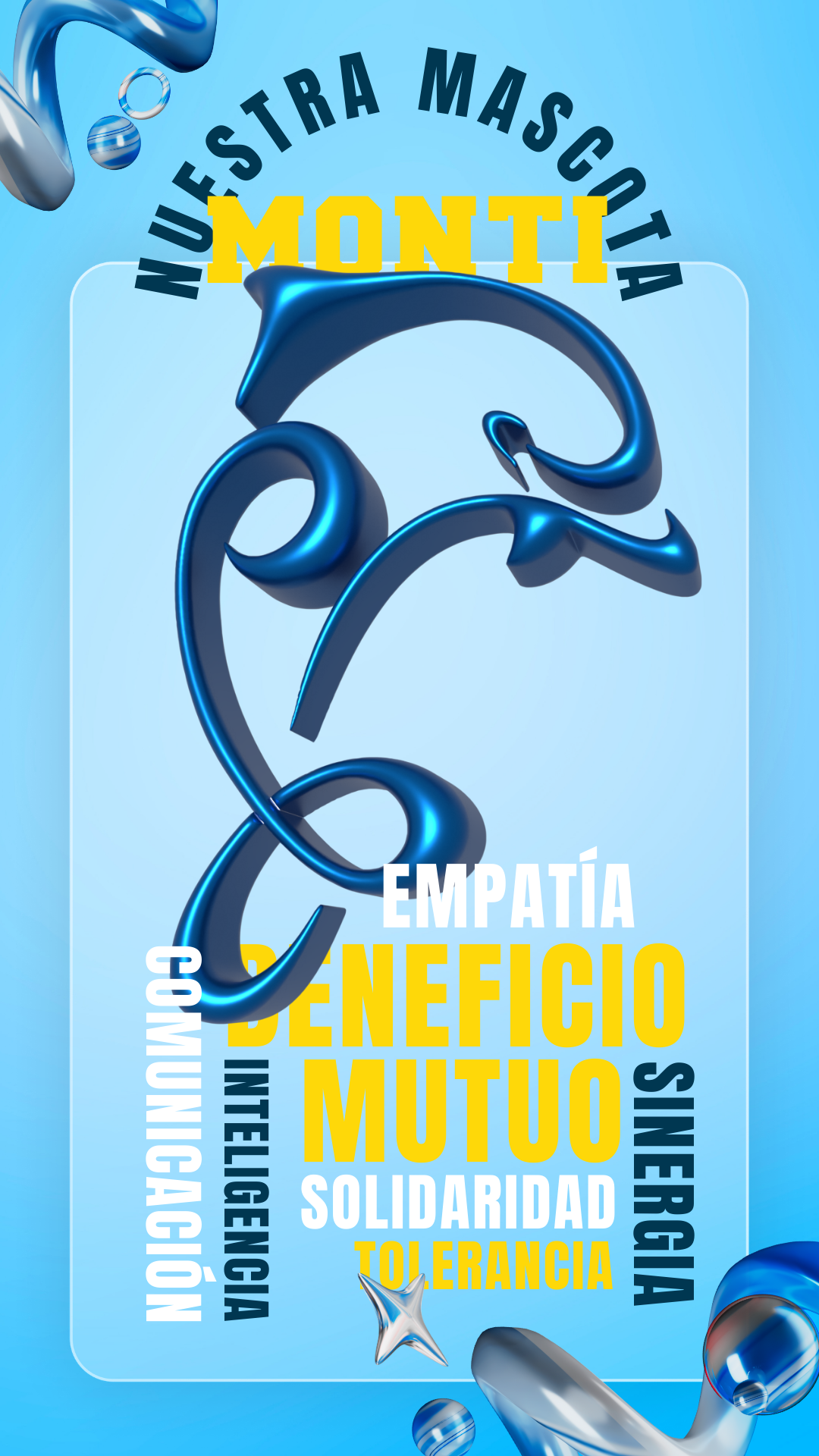 Delfin Monti mascota de Colegio Montano
