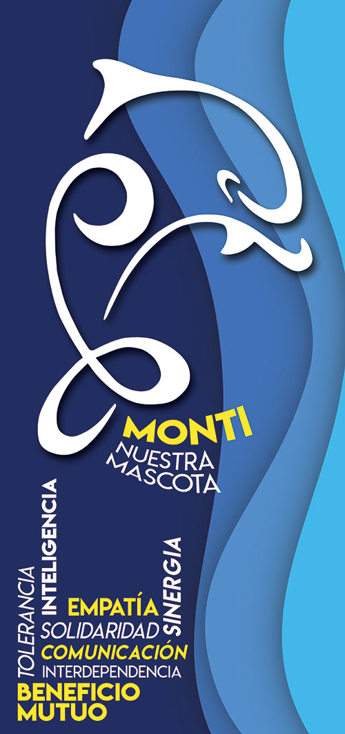 Delfin Monti mascota de Colegio Montano